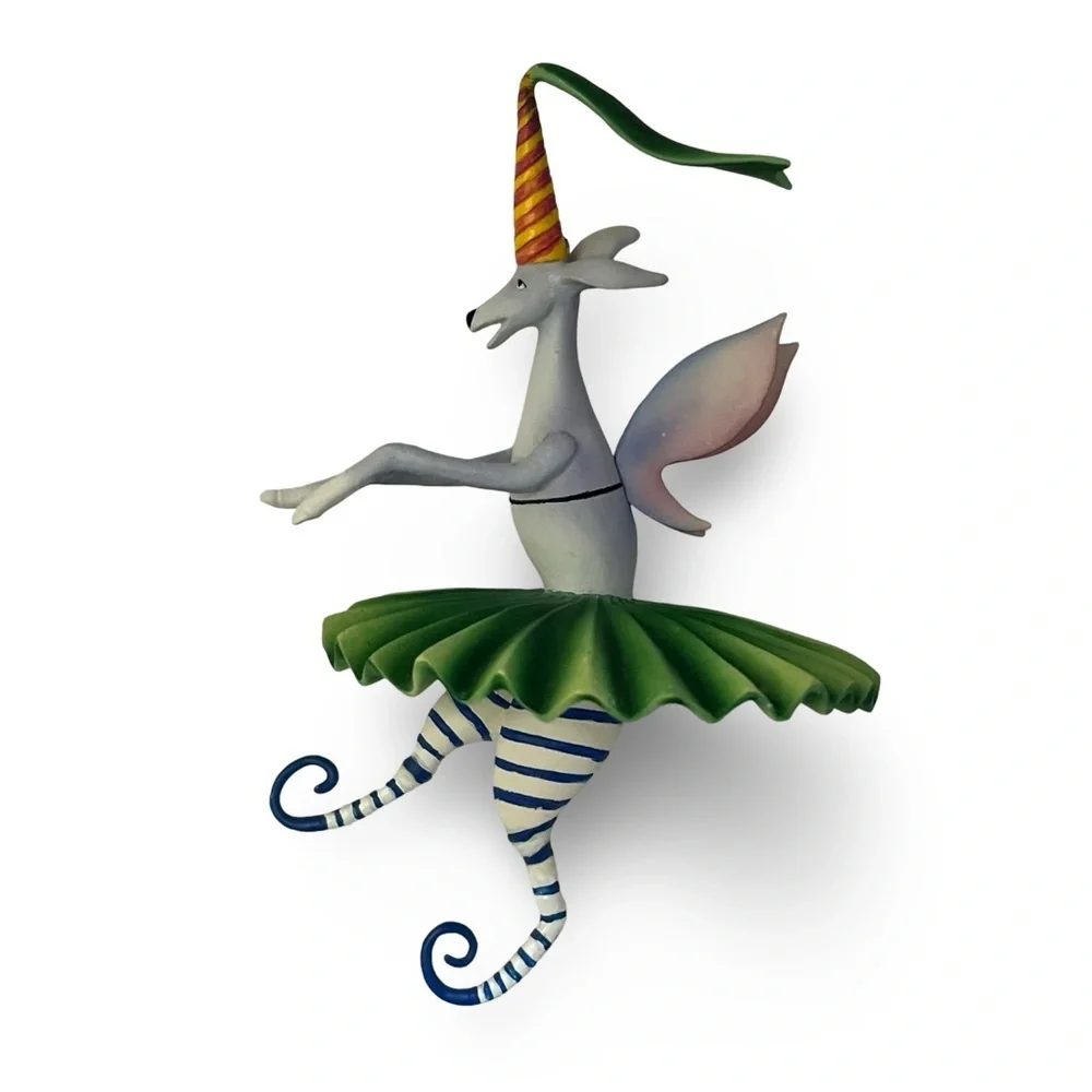 Gray Dog Ballerina Ornament- Christmas Holiday